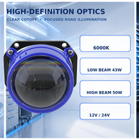 Vente Directe Projecteur de Phare Bi-LED 2,5 Pouces 6 Cœurs 6000K 12V 24V Faisceau Haut et Bas Double Refroidissement Lentille de Rétrofit