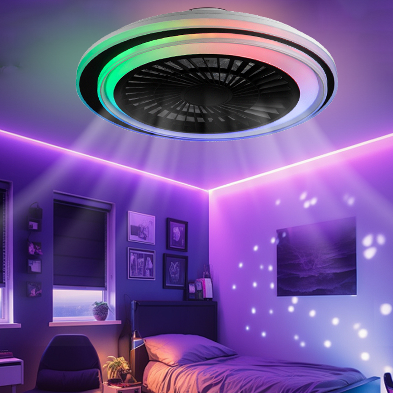 Modern Remote Control RGB Fan Led