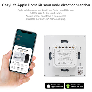 Israel Homekit Commutateur de chauffe-eau intelligent 40A Noir Alexa & <span class=keywords><strong>Siri</strong></span> Commande vocale WIFI Montage mural Noir Sans fil pour <span class=keywords><strong>Apple</strong></span> <span class=keywords><strong>Home</strong></span> - Product Image 6