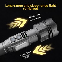 Phare laser blanc SA-M118, 5 vitesses + lumière latérale quadricolore, 6 vitesses de gradation, rechargeable, ultra-lumineux, longue portée, LED pour le camping