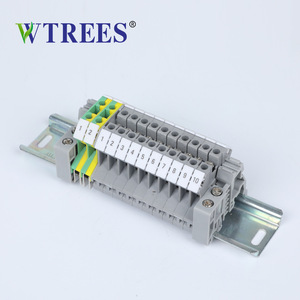 Wtrees Terminal <b>Block</b> Uk2.5B 10 Position With Number Strip And Grounding Terminal For Cable Wiring - Product Image 1