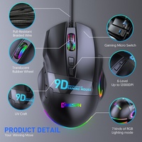 Teclado y Ratón para Juegos con Cable RGB Macro Definition, de Una Mano, con 12000 DPI para PC, en Existencia