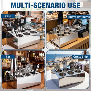 Organizador de Cubiertos de Acero Inoxidable de Gran Capacidad con 6 Compartimentos - Product Image 5
