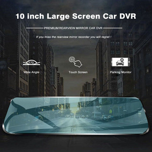10 inch gương máy ảnh Xe <span class=keywords><strong>DVR</strong></span> Video Recorder màn hình cảm ứng 1080p phía trước và phía sau AHD ống kính Dash Cam streaming xe hộp đen - Product Image 4