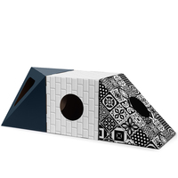 Logo personnalisé impression griffoir chat maison chat tunnel maison cage papier chat maison avec trou boîte en carton