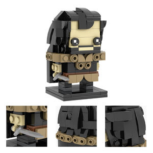 MOC7584-7585 tête carrée brique Daenerys <span class=keywords><strong>Targaryen</strong></span> John Snow TV film personnage en plastique assembler des blocs de construction carrés enfants jouets - Product Image 4