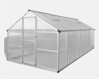 Polycarbonate Serres Double Porte Coulissante Installation Rapide Usine En Gros Option Personnalisée Jardin Bâtiments Kit Rotproof