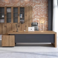 Escritorio Ejecutivo Moderno de Lujo para CEO, Escritorio de Oficina en Forma de L de Madera para Gerente o Jefe