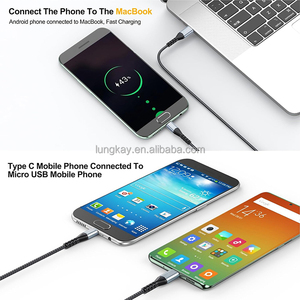 Lung Kay New 2M 3M USB 2.0 C Để Micro 3A Sạc Cáp Nylon Hợp Kim Nhôm Vỏ Truyền Dữ Liệu 480Mbps Loại C Cáp Dữ Liệu - Product Image 4