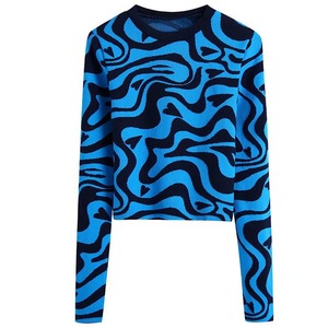 UG Winter mode <span class=keywords><strong>Fuzzy</strong></span> Style Jacquard Strick pullover mit Rundhals ausschnitt für Frauen - Product Image 2