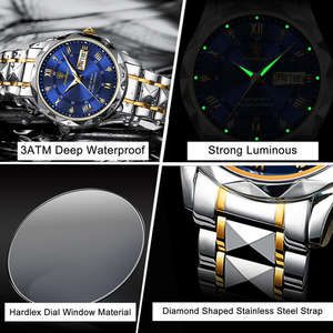 Luxury 615 <b>Men</b> Business Top Brand Man Wristwatch High Quality Reloj Waterproof Luminous Date Week Quartz <b>Men's</b> <b>Watches</b> - Product Image 4