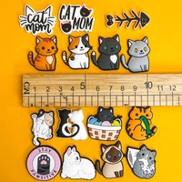 Kartun Lucu Kucing Peliharaan PVC Plastik Lembut Gesper Dapat Dilepas Aksesori Sepatu Bunga Gua Uniseks Buatan Fujian Model XH047