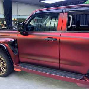 Pellicola Adesiva per Auto Cromata Satinata Rosso Romano Borgogna Nero Senza Bolle d'Aria <span class=keywords><strong>Vinile</strong></span> per Wrapping Auto Rosso Scuro - Product Image 3