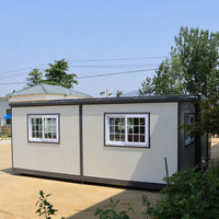 Maison conteneur à structure en acier extensible, mobile, préfabriquée, modulaire, pliable, blanche/noire, design moderne, certifiée ISO9001
