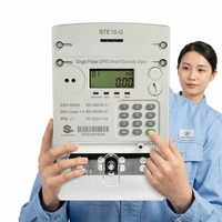 Compteur d'énergie intelligent prépayé triphasé Yangxu STE 38-G STS 100A Classe 1.0 IP54 avec écran LCD 0-999.9kWh, double mode, sécurité