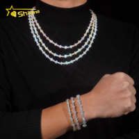 Plata de Ley 925, entrega rápida, collar de tenis cruzado, pulsera, probador de diamantes, cadena de tenis de moissanita VVS certificada GRA