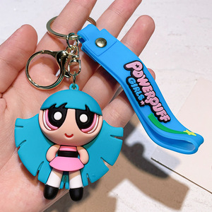 Portachiavi in gomma PP delle <span class=keywords><strong>Powerpuff</strong></span> Girls, con motivo animale carino, delicato regalo di compleanno, ciondolo decorativo per borsa - Product Image 6