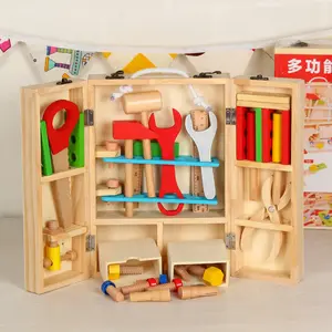 Montessori Mainan Pendidikan untuk Anak-anak Belajar Berpura-pura Bermain Prasekolah Mainan Alat Kayu Keterampilan Motorik Halus DIY Mainan Kotak Pemeliharaan