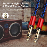 Plaqué or 6.35MM TRS Jack Guitare Stéréo Aux Casque Câble Cordon Sans Oxygène Paire Torsadée pour Musique AMP Mixer Kabel