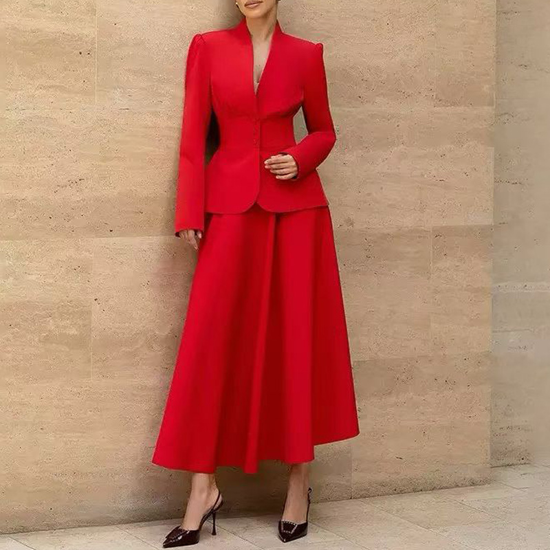 formal dress and jacket for wedding Zapakasa Women Ivory 2 Piece Midi Wedding Dress with Jacket Satin A Line  Boat Neck Ruched Bridal Shower Dress with Sleeves main image 1