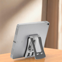 Support de bureau pliable en forme de carte, en alliage d'aluminium, réglable multi-angles, universel pour téléphones et tablettes