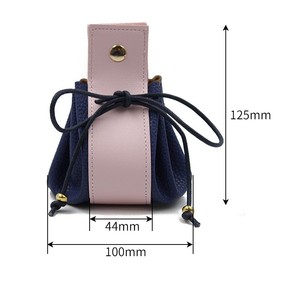 Foldable Custom logo Leather Drawcord <b>Mini</b> Gift Bag to <b>Chocolate</b> - Product Image 4
