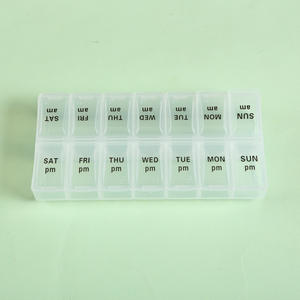 Boîte de rangement pour pilules hebdomadaire de style bohème, très vendue, boîte à pilules en plastique flexible, conteneur pour comprimés de médicaments - Product Image 5