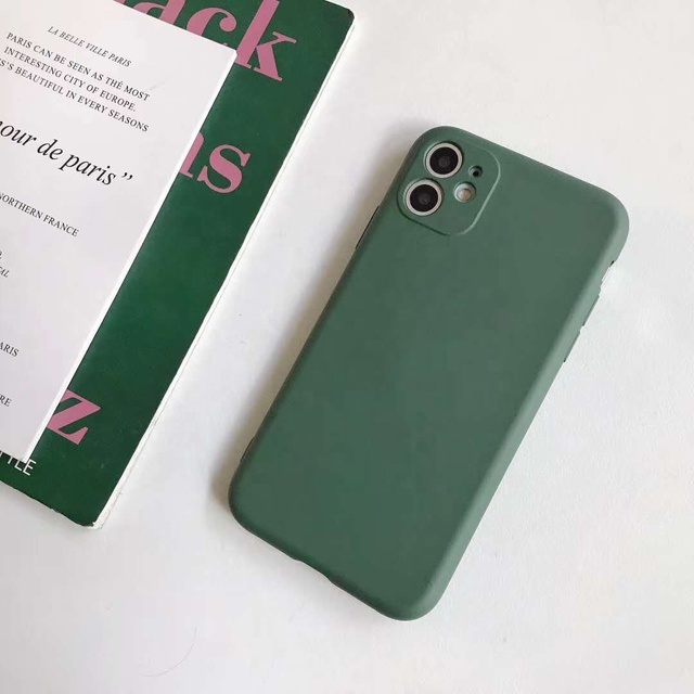 Tschick for iPhone 11 Case Liquid Silicone Matte Cover for Apple iPhone 11 Pro Max Flexible Shockproof Phone Case Midnight Green