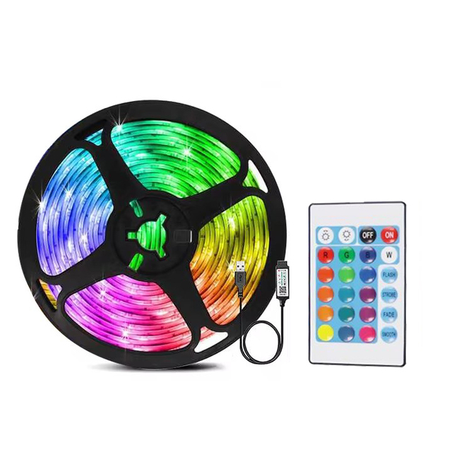 Energy Saving 5m Led Strip 5050 IP65 IP20 Rgb Strip Led Light Flexible Ribbon Stripe DC 5V Rgb Diode Tape IR Controller Adapter