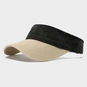 Gorra Deportiva de Verano de Algodón Desgastado Estilo Vintage, Visera de Dos Tonos sin Corona, Sombrero para el Sol - Product Image 6