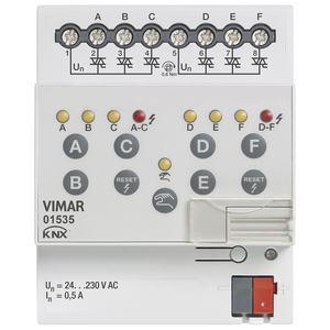 Actionneur de vanne solénoïde KNX Vimar 6 sorties 230V 01535, pièce pour système CVC - Product Image 1