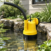Pompe de drainage submersible compacte 250W, pompe électrique portable en plastique avec interrupteur à flotteur pour la circulation de l'eau des étangs