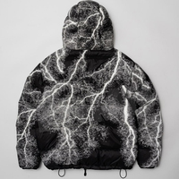 Vestes d'hiver rembourrées en duvet réfléchissant avec fermeture éclair personnalisée, style streetwear, imprimées, matelassées, pour hommes