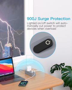 Mifaso Power Strip Surge protettore 6 prese USB porte Flat Plug a parete piccolo Power Strip per viaggi a casa ufficio - Product Image 3