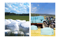 Enveloppe de balle d'ensilage vert 50cm X largeur rouleau de film étirable en plastique matériau PE étanche à l'humidité douceur caractéristique maïs