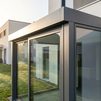 Moderner Aluminium-Wintergarten mit Flachdach, Wasserdicht, Glasüberdachung, Schrägdach, Doppelverglasung, Hinterhof-Solarium, Überdachung für Villa
