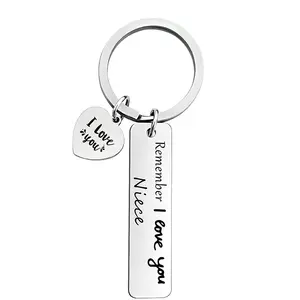 Ywganggu Stainless Steel Custom Logo Gift For Kids Laser Engraving Gift Set For Family Love Gift Products Metal Keychain