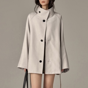 Weisilili Custom primavera autunno tranquillo lusso con cintura spolverino monostrato <span class=keywords><strong>Trench</strong></span> corto <span class=keywords><strong>monopetto</strong></span> da <span class=keywords><strong>donna</strong></span> - Product Image 2