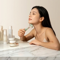 Rouleau facial Gua Sha personnalisé en quartz et jade pour usage domestique