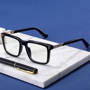 2024 haute qualité hommes lunettes optiques cadre bleu lumière bloquant lunettes nouveau mâle monture de lunettes TR90 carré Anti lumière bleue