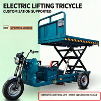 Tricycle élévateur à ciseaux électrique hydraulique, plateforme de levage mobile pour marchandises, véhicule de transfert pour entrepôt et verger