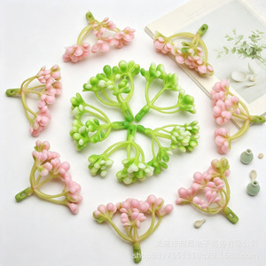 เกสรดอกไม้ประดิษฐ์แบบมิลาน 6 แฉก พลาสติก สำหรับตกแต่งช่อดอกไม้ DIY พวงหรีด สีเขียว ชมพู ขาว ความสูง 10 ซม. สมจริง - Product Image 4