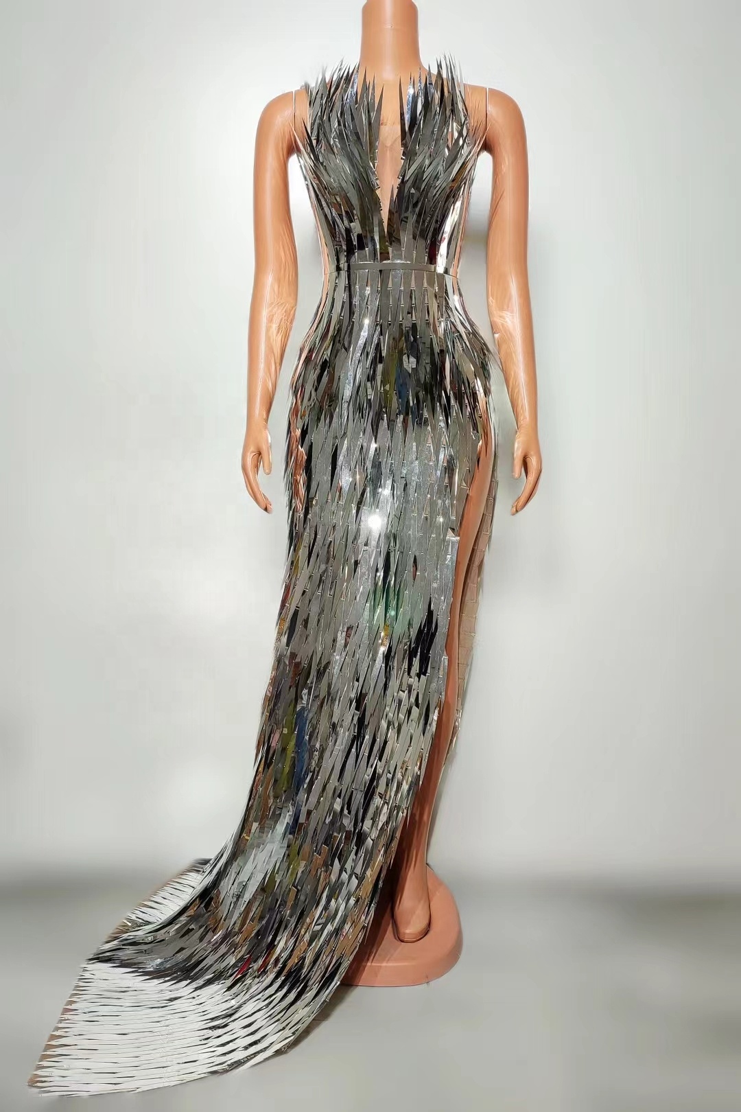 Luxury Silver Glitter Dinner Gown - Strapless Sequin Mermaid Luxury Silver Glitter Dinner Gown - Strapless Sequin Mermaid