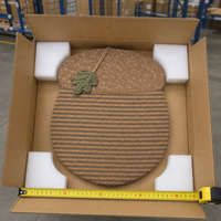 Tapis à gratter pour chat en forme de gland avec feuille verte