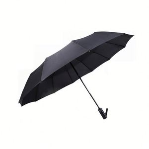 Paraguas Plegable de Acero de 12 Varillas, Resistente al Viento, Totalmente Automático, con Tela Anticolisión, Impermeable, Protección UV, Diseño de Tres Pliegues, Impresión de Logotipo - Product Image 2