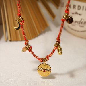 Collier Vintage Tissé Français Pendentif Plaqué Or 18K Style Bohème Collier Clavicule pour Femmes - Product Image 4
