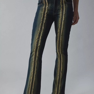 กางเกงยีนส์ทรงขาบานเอวสูงสำหรับผู้หญิง ทรงเข้ารูป ผ้ายีนส์ยืด สไตล์ลำลอง - Product Image 2