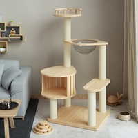 Moyen petit luxe meubles de maison bois chat griffoir tour jouet arbre à chat avec poteau en sisal hamac cadre d'escalade pour chats animaux de compagnie