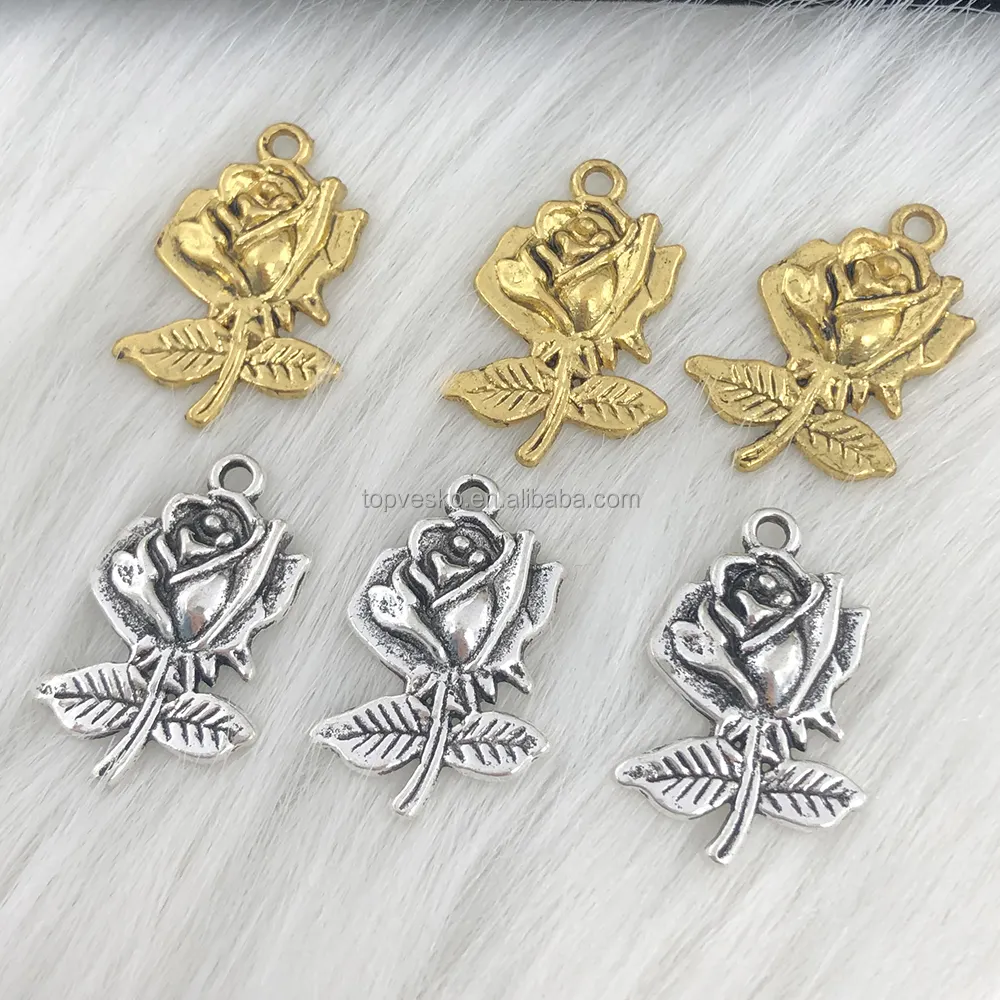DIY Handmade LINKS Sorority Member Silver and Gold Flower Pendant Charm Perfection Ladies Accessories