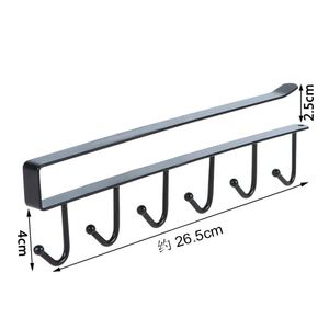 Gancho de almacenamiento para gabinetes de cocina de hierro forjado OEM, sin clavos, de varias filas, sin marcas, de seis piezas, venta al por mayor, lo último en diseño personalizado - Product Image 2